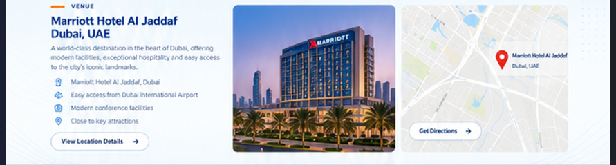 Marriott Hotel Al Jaddaf, as shown in the supplied venue reference